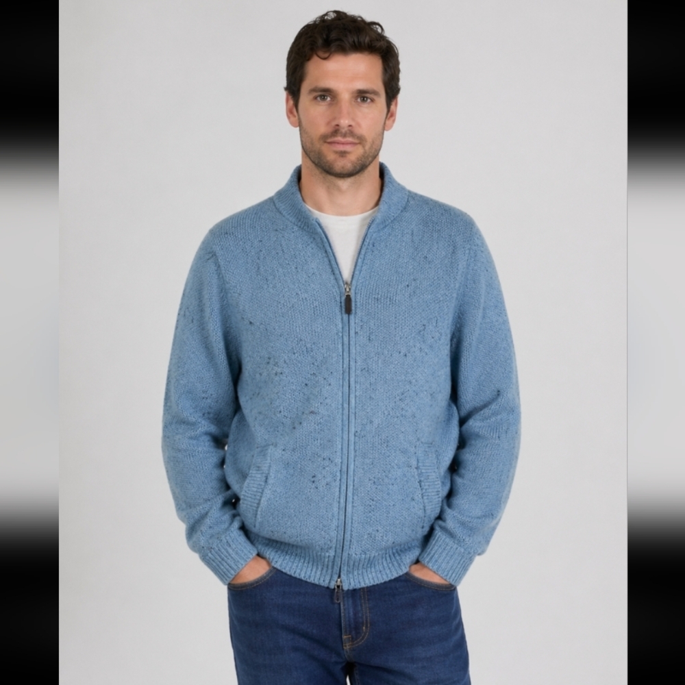 SCANDIA WOODS Lambs Pockets Zippered Sweater Large